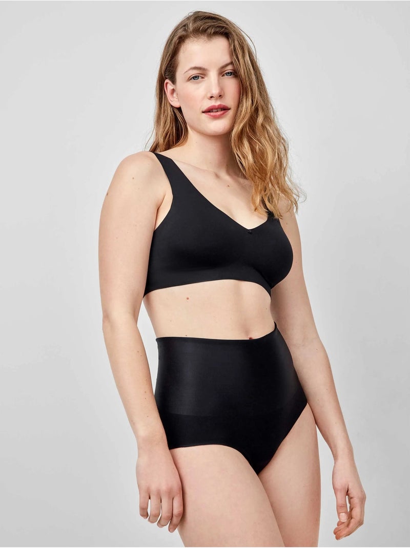 Culotte taille haute gainante sans coutures à effet réducteur Noir - Kiabi