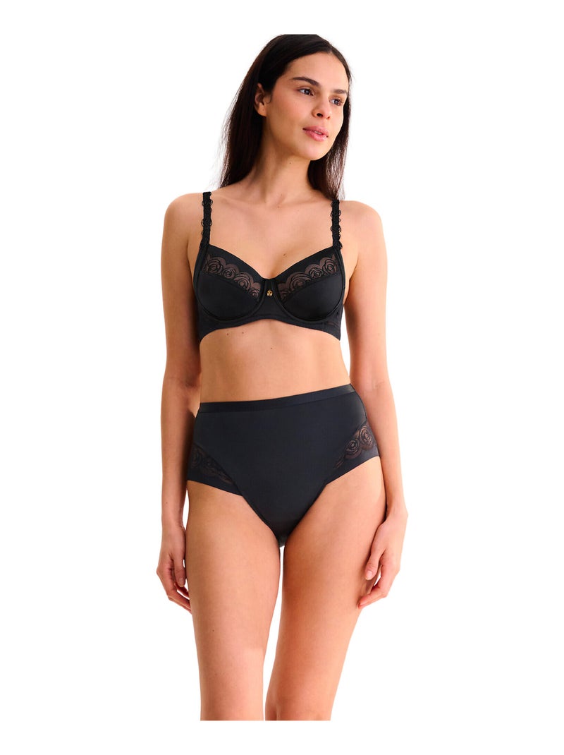 Culotte taille haute ruby Noir - Kiabi