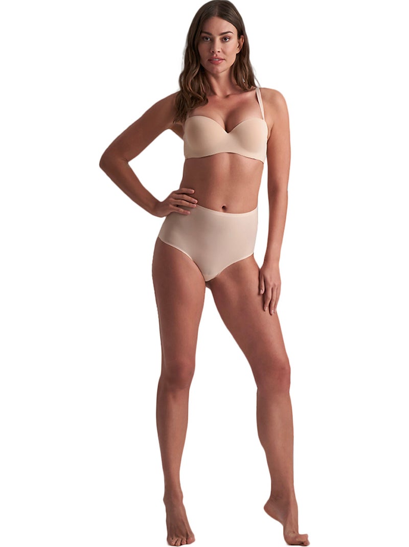 Culotte taille haute uni stretch Beige - Kiabi