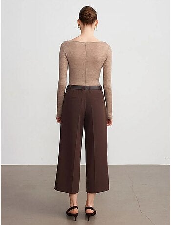 Culotte van crêpe met hoge taille en riem dilvin