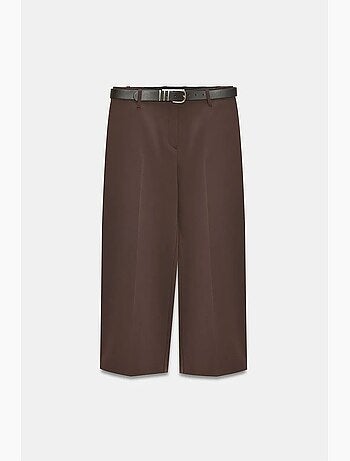 Culotte van crêpe met hoge taille en riem dilvin