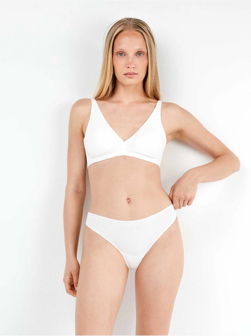 Culottes brésiliennes en coton bio Blanc - Kiabi