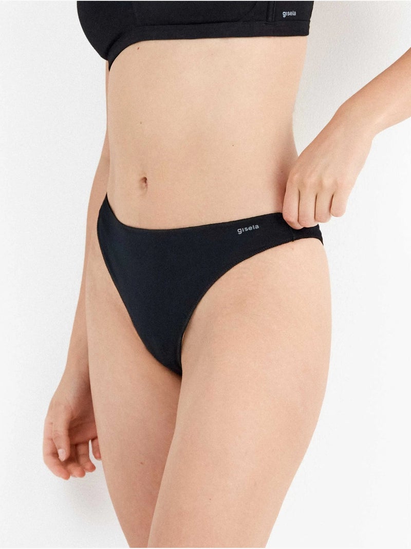 Culottes brésiliennes en coton bio Noir - Kiabi