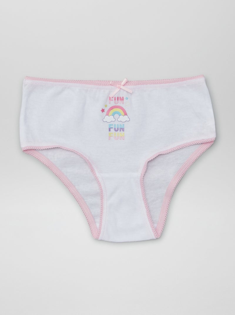 Culottes en coton imprimées - lot de 5 Blanc - Kiabi