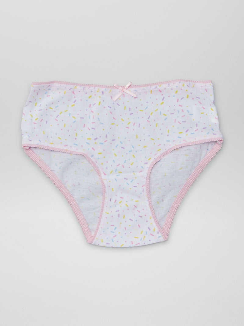 Culottes en coton imprimées - lot de 5 Blanc - Kiabi