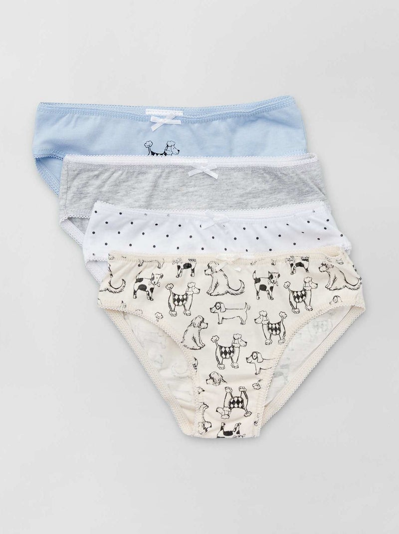 Culottes en jersey avec nœud fantaisie - Lot de 4 Beige - Kiabi