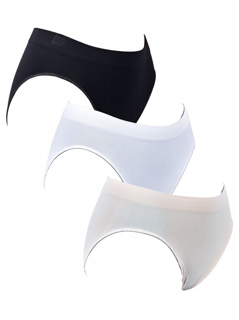 Culottes Femme Confort Maitien en Coton Qualité supérieure - Pack de 3 Noir Multicolore Blanc - Kiabi
