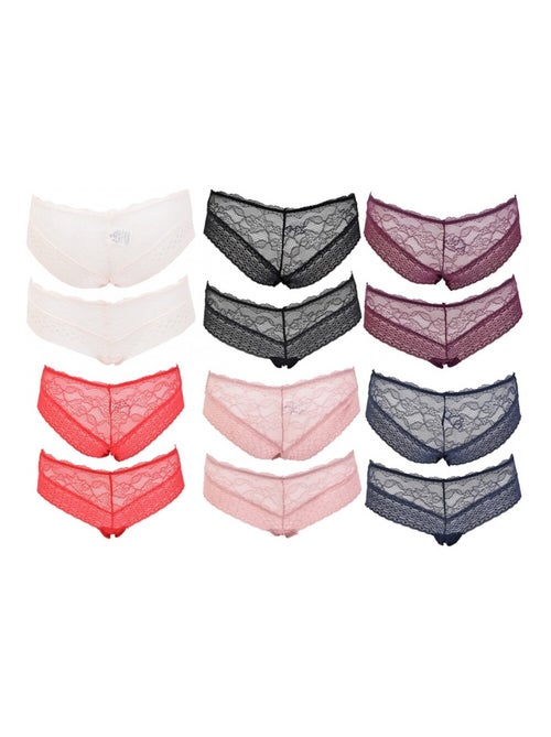Culottes Femme INFINITIF avec Dentelle - Pack de 6 - Kiabi Culottes Femme INFINITIF avec Dentelle - Pack de 6 - Kiabi