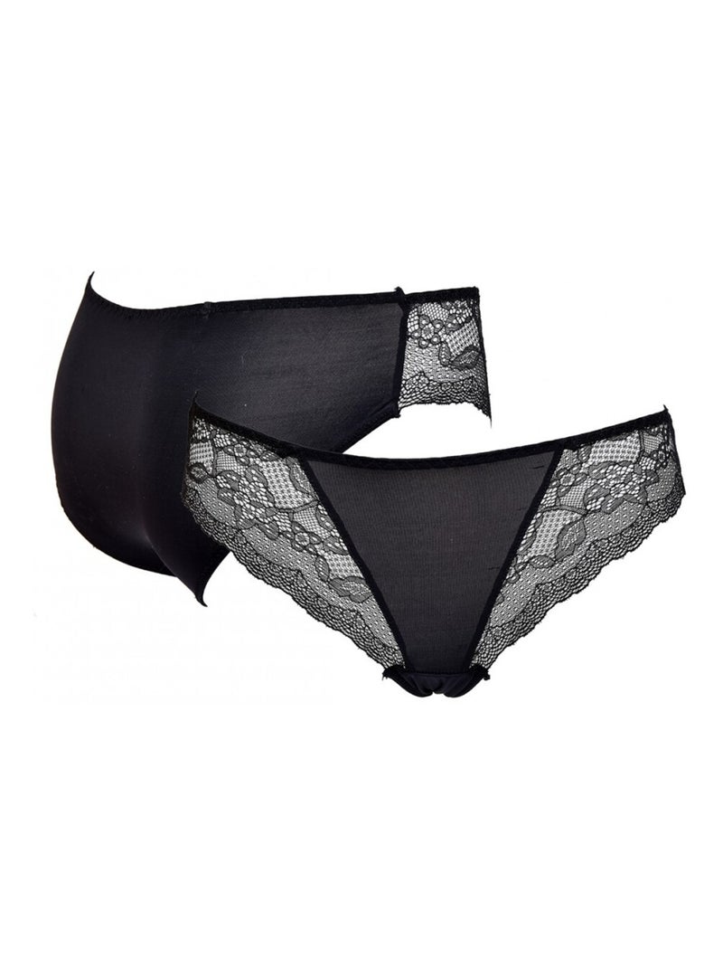 Culottes Femme INFINITIF avec Dentelle - Pack de 6 Noir Mauve Blanc - Kiabi
