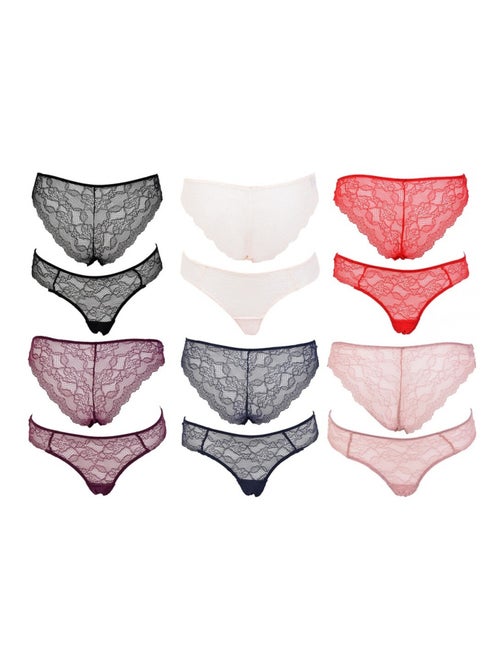 Culottes Femme INFINITIF avec Dentelle - Pack de 6 - Kiabi Culottes Femme INFINITIF avec Dentelle - Pack de 6 - Kiabi