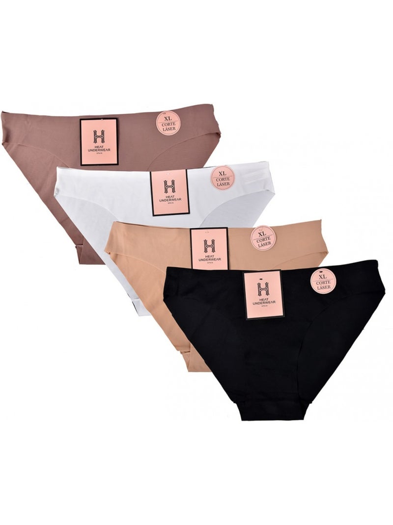 Culottes femme ultra confort découpe laser - pack de de Multicolore - Kiabi