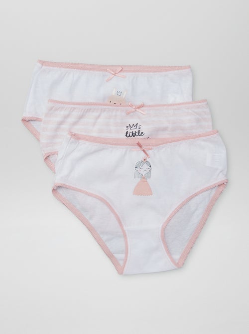 Culottes imprimées en coton - lot de 3 - Kiabi