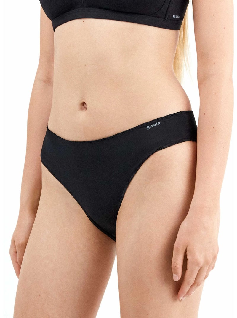 Culottes midi en coton bio Noir - Kiabi