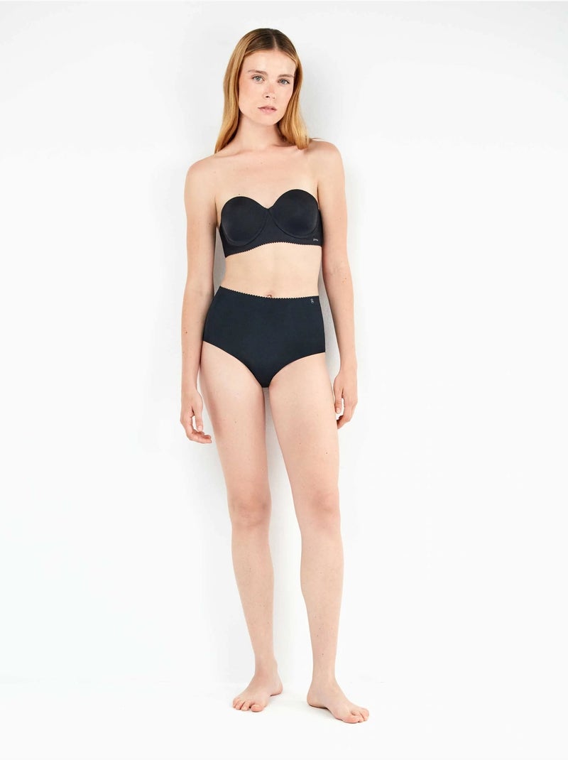 Culottes taille haute invisibles en microfibre Noir - Kiabi