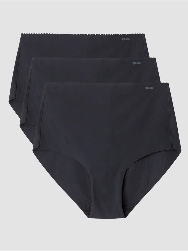 Culottes taille haute invisibles en microfibre Noir - Kiabi