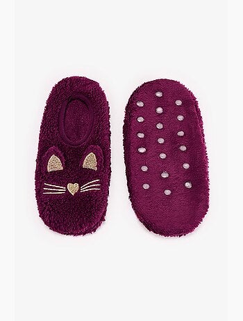 Cuteness chaussettes-pantoufles à motif chat penti