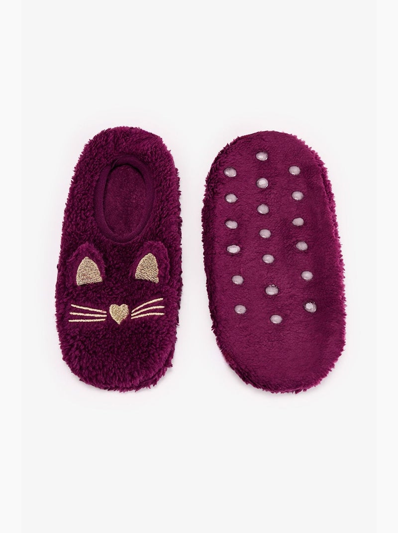 Cuteness huissokken met kattenprint penti Bordeauxrood - Kiabi