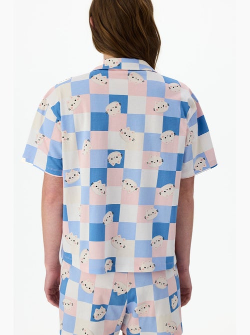 Cuteness pyjamaset met ruitmotief, kort mouw overhemd en short penti - Kiabi Cuteness pyjamaset met ruitmotief, kort mouw overhemd en short penti - Kiabi