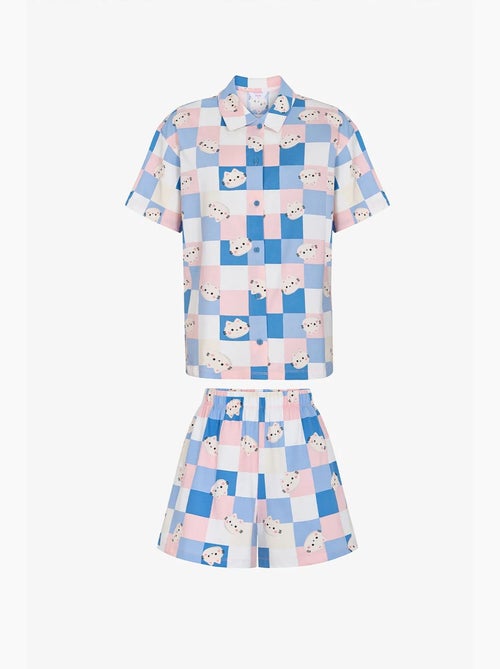 Cuteness pyjamaset met ruitmotief, kort mouw overhemd en short penti - Kiabi Cuteness pyjamaset met ruitmotief, kort mouw overhemd en short penti - Kiabi
