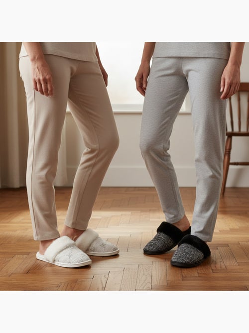CXL by Christian Lacroix Dames Pantoffels Muiltjes Kraag Bont Set 2 Paar - Kiabi CXL by Christian Lacroix Dames Pantoffels Muiltjes Kraag Bont Set 2 Paar - Kiabi