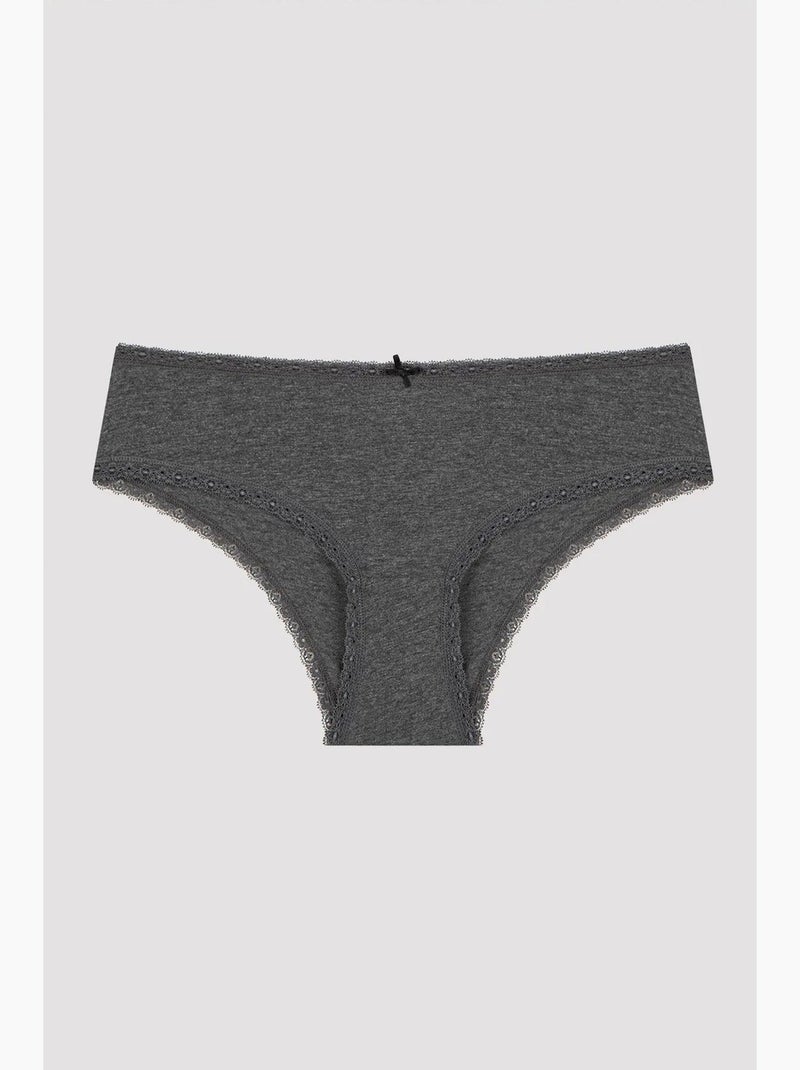 Daily lace cotton 3-pack hipster penti Zwart - Kiabi