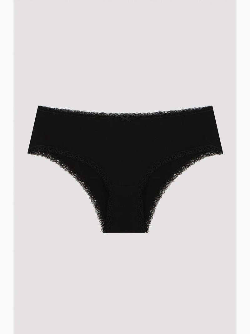 Daily lace cotton 3-pack hipster penti Zwart - Kiabi
