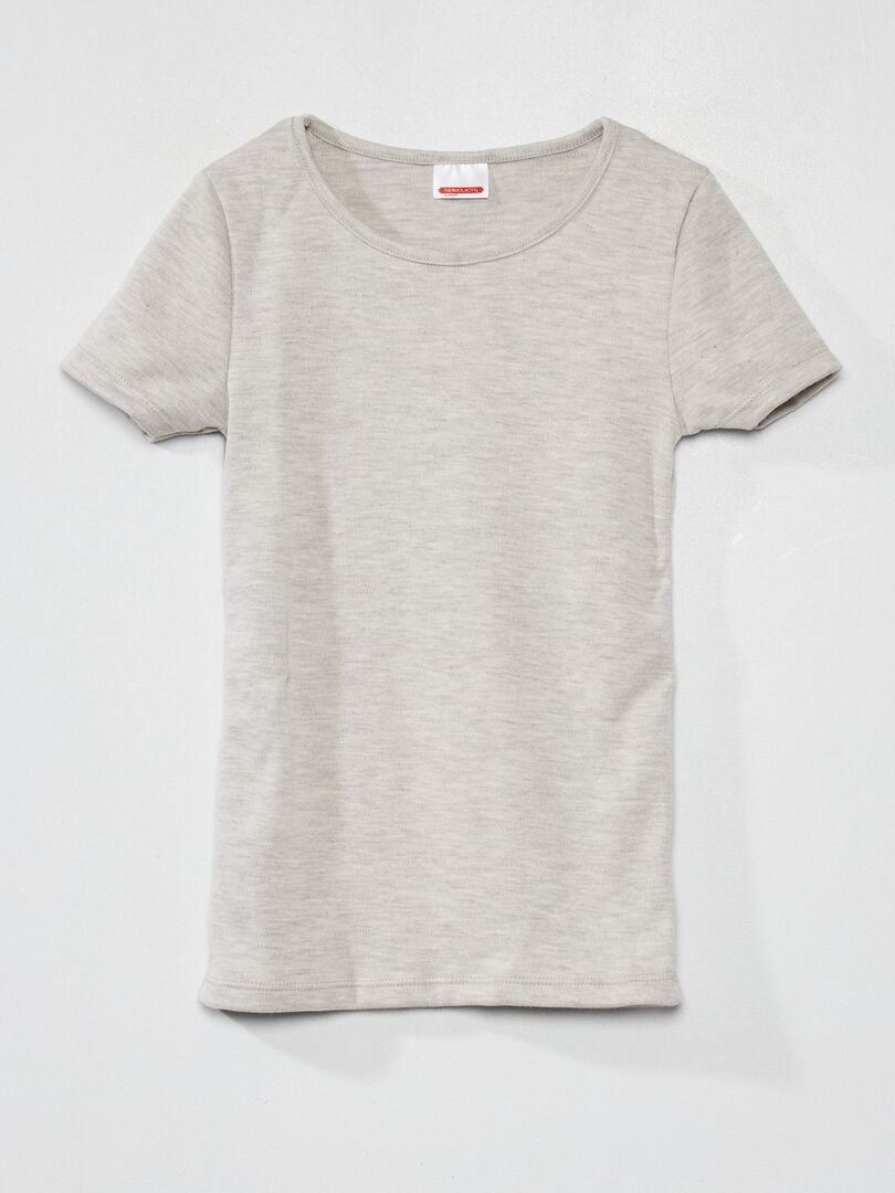 'Damart'-T-shirt van 'Thermolactyl'-vezel (niveau 3) grijs gemêleerd - Kiabi