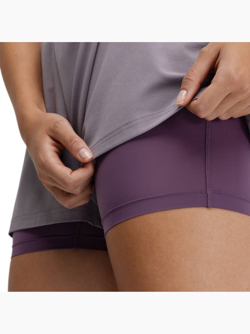 Dames 2-in-1 trailrunshort Paars - Kiabi