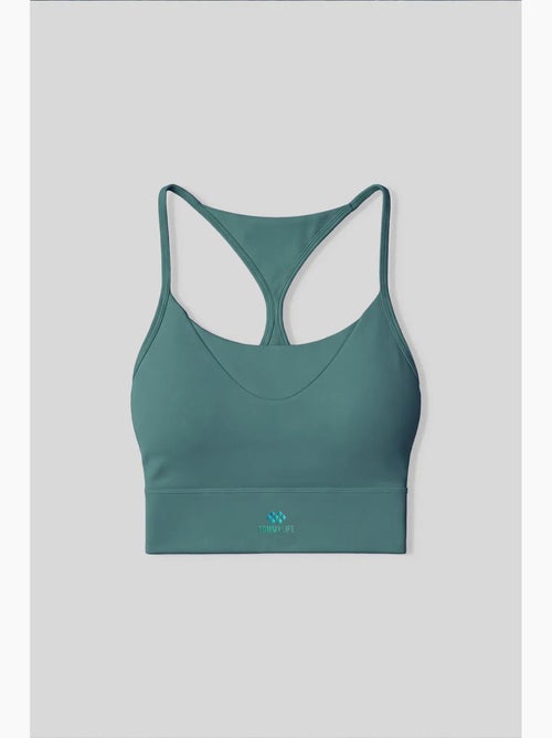 Dames aansluitend crop active top tommy - Kiabi