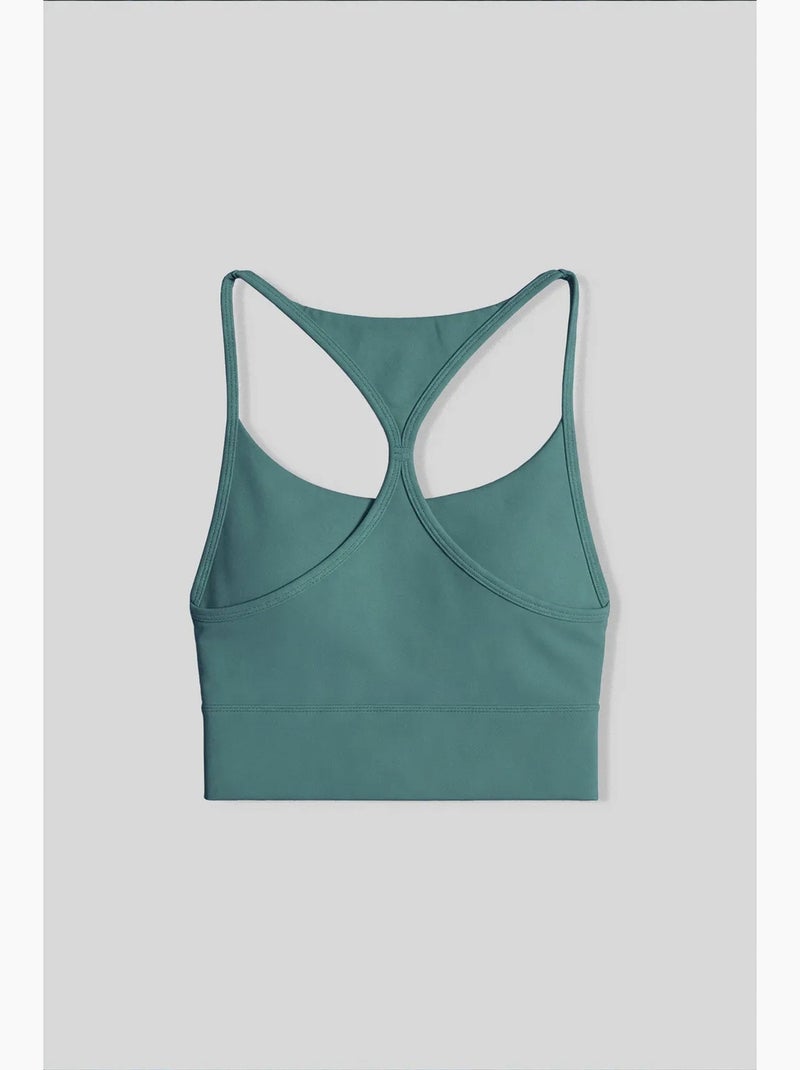 Dames aansluitend crop active top tommy Groen - Kiabi