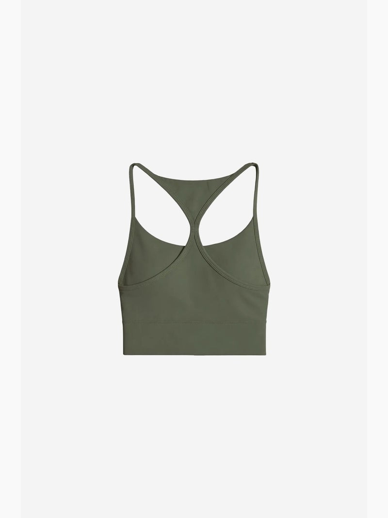 Dames aansluitend crop active top tommy Kaki - Kiabi