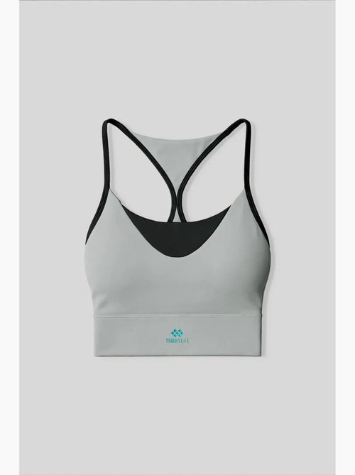 Dames aansluitend crop active top tommy - Kiabi