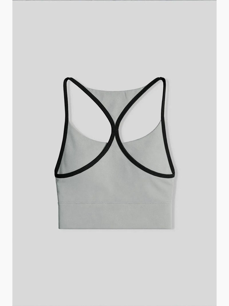 Dames aansluitend crop active top tommy Lichtgrijs - Kiabi