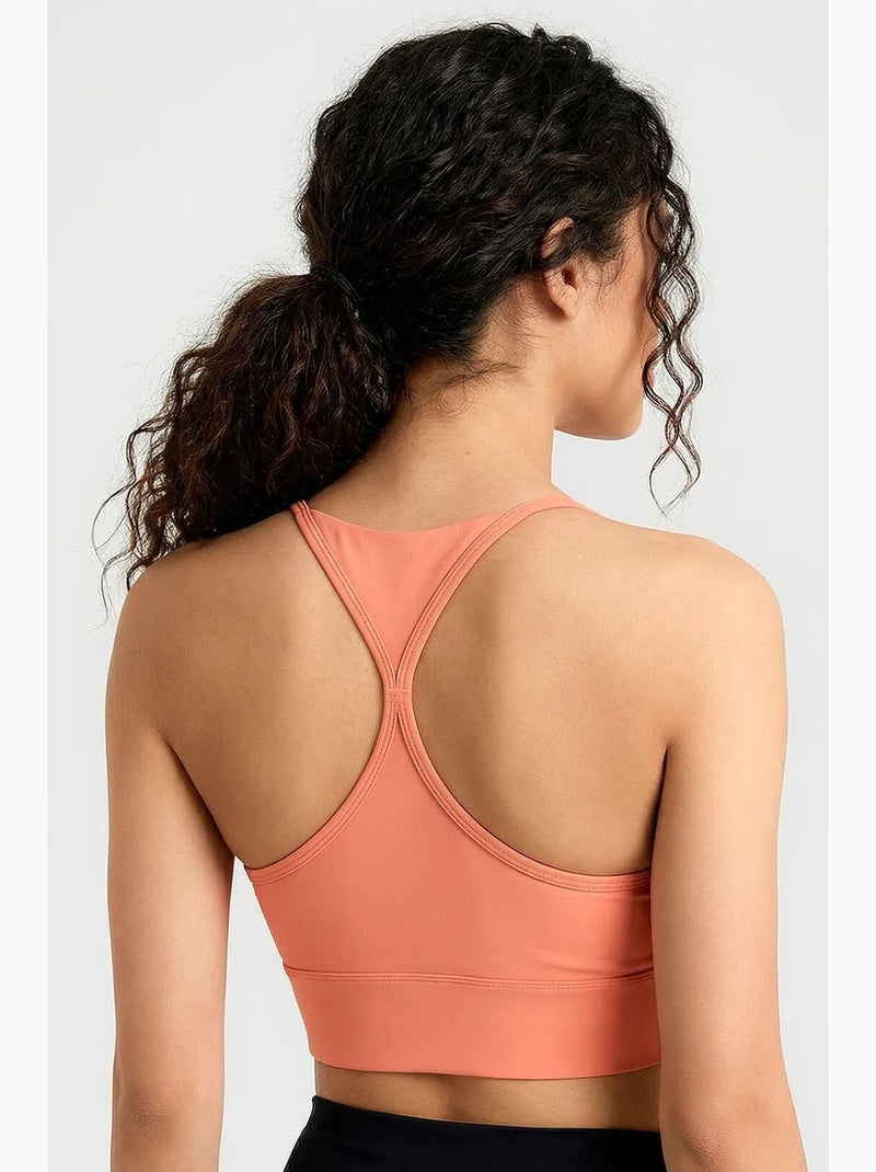 Dames aansluitend crop active top tommy Lichtoranje - Kiabi