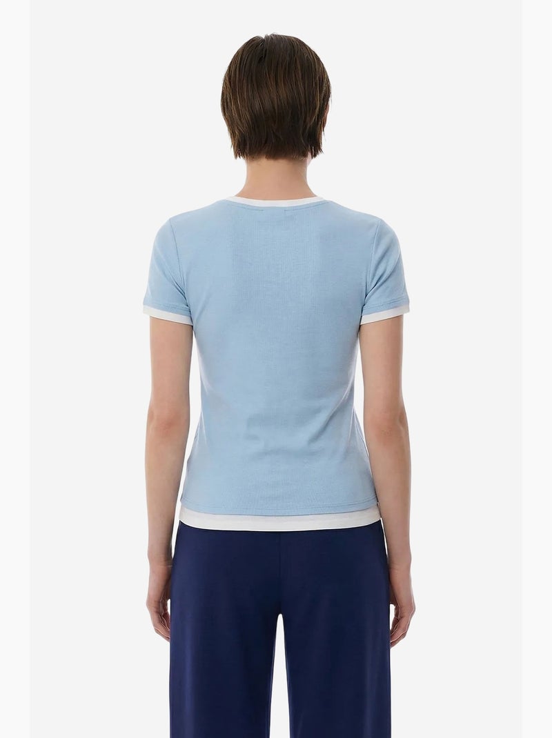 Dames basic layer t-shirt penti Hemelsblauw - Kiabi