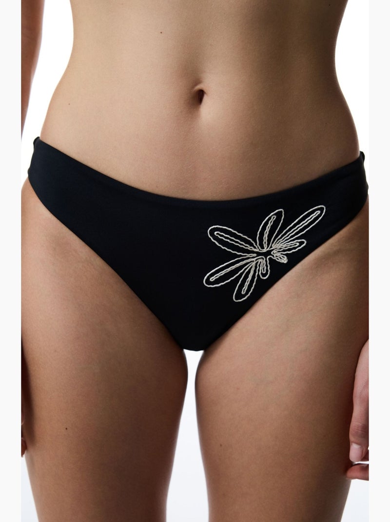 Dames bikinibroekje met borduursel penti Zwart - Kiabi