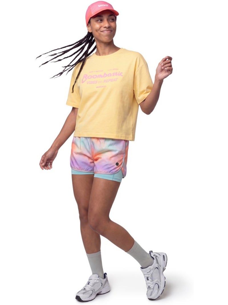 Dames boombastic 2-in-1 shorts Paars - Kiabi