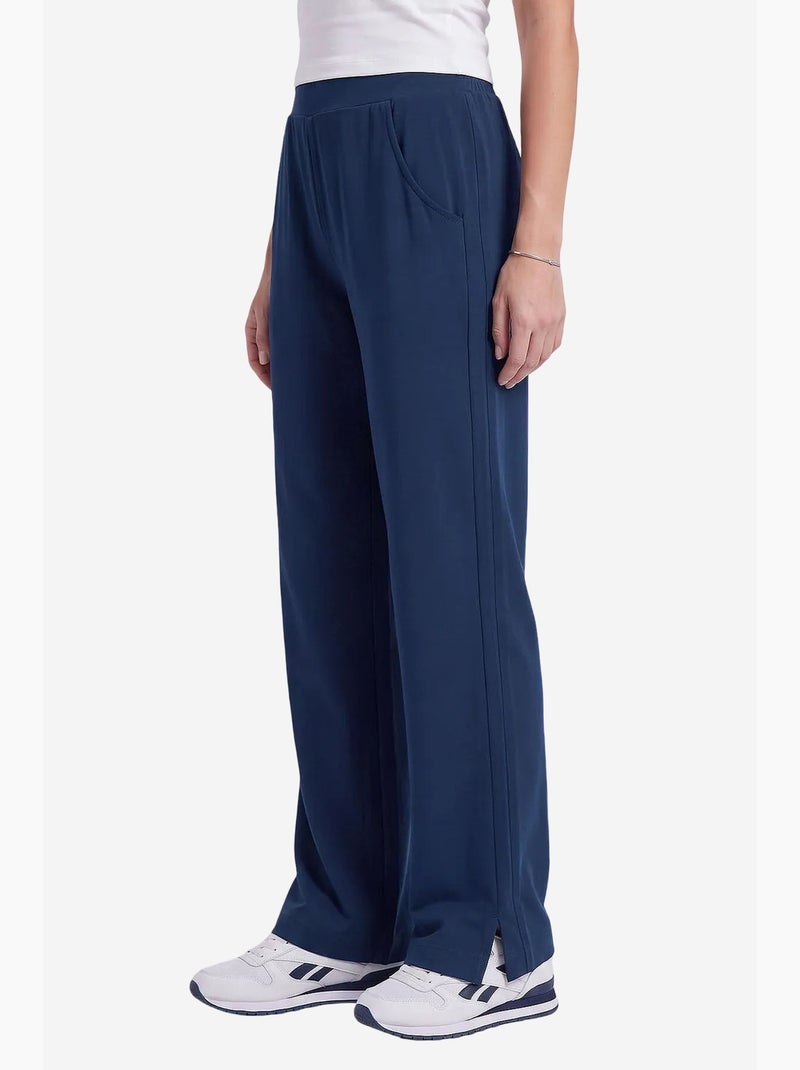 Dames broek met elastische taille tommy Marineblauw - Kiabi