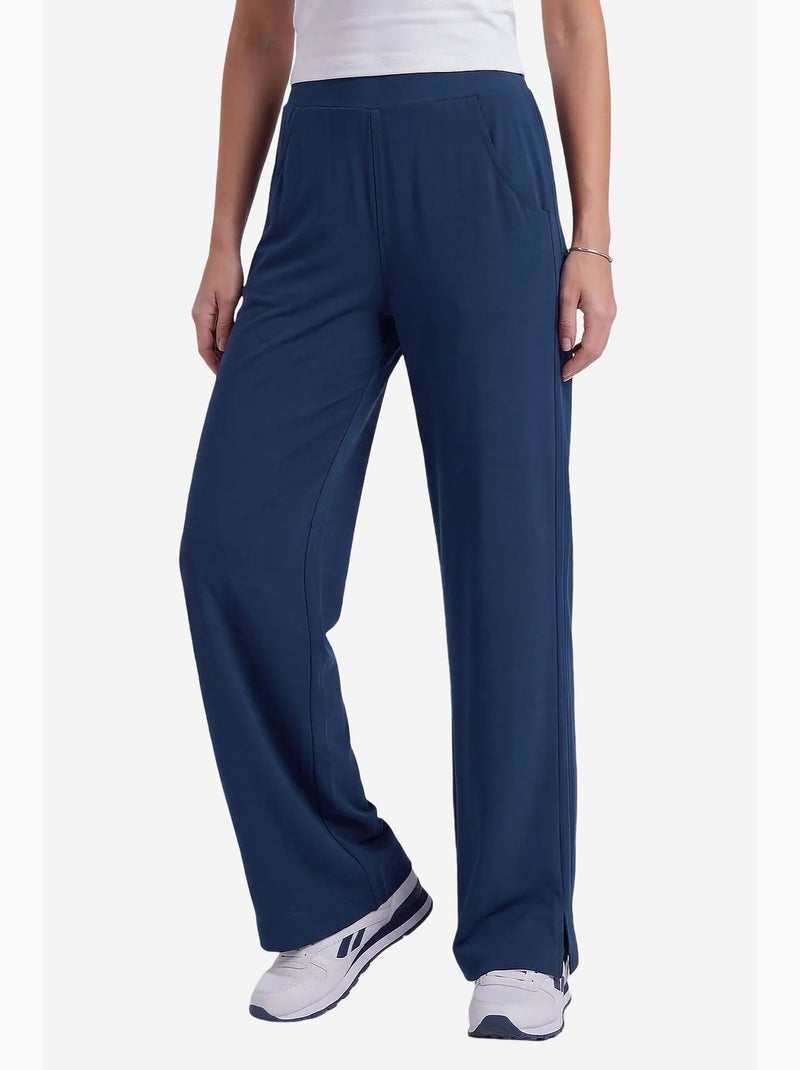 Dames broek met elastische taille tommy Marineblauw - Kiabi