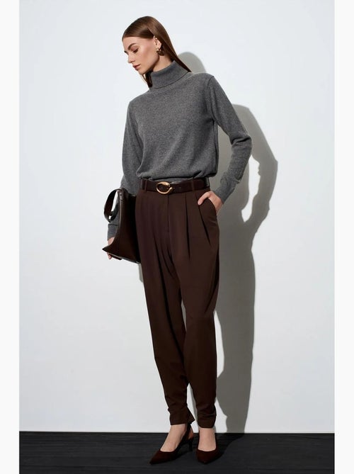 Dames broek met hoge taille en wijde pijp dilvin - Kiabi Dames broek met hoge taille en wijde pijp dilvin - Kiabi