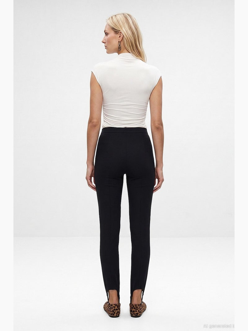 Dames broek met rechte pijp dilvin Zwart - Kiabi