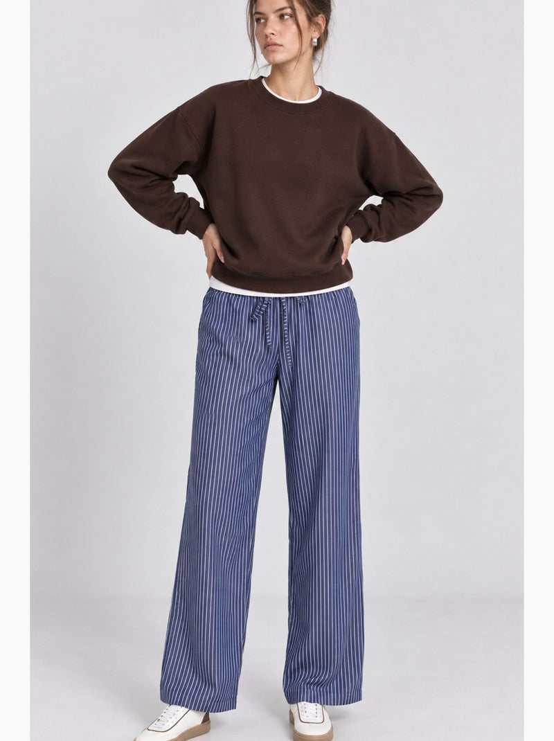 Dames broek met rechte pijp istanbul Blauw - Kiabi