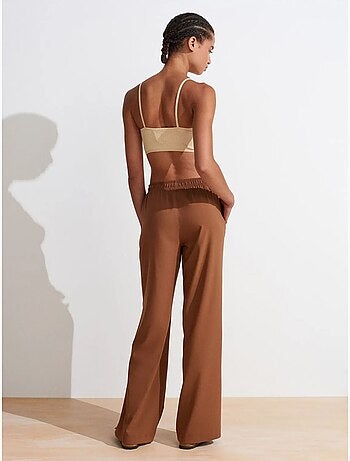 Dames broek met wijde pijp van jersey dilvin