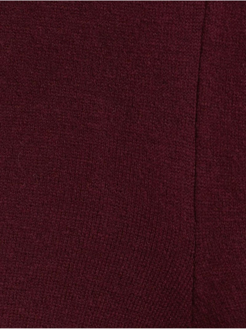 Dames broek van lurexbreisel met wijde pijp dilvin Bordeauxrood - Kiabi