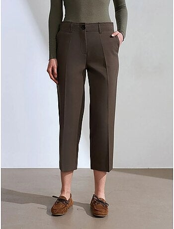 Dames capribroek met hoge taille en riem dilvin