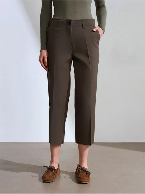 Dames capribroek met hoge taille en riem dilvin - Kiabi