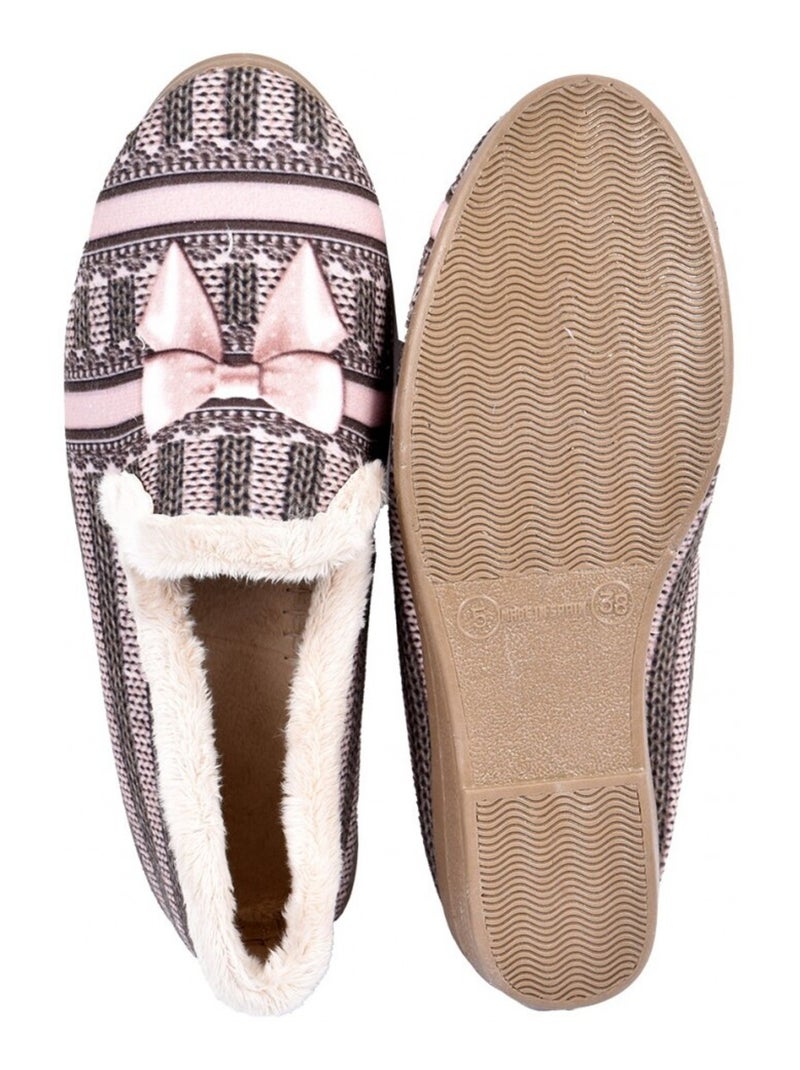 Dames charentaise premium fantaisie Taupe - Kiabi