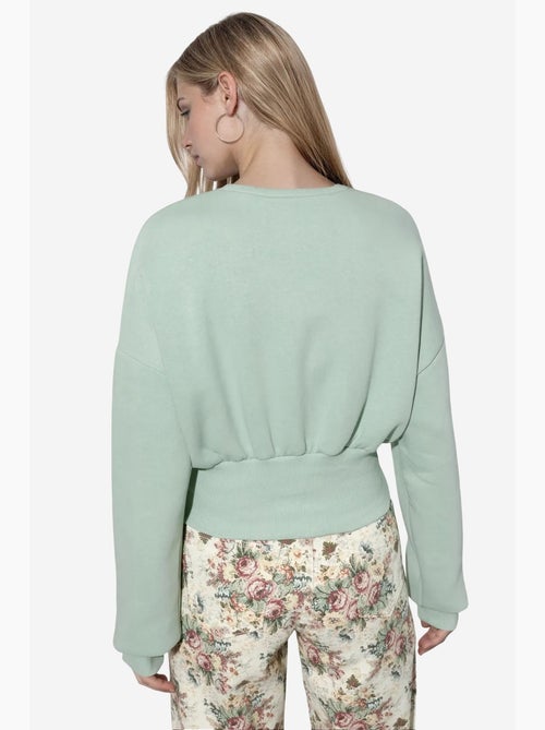 Dames crop sweatshirt met ronde hals busem - Kiabi