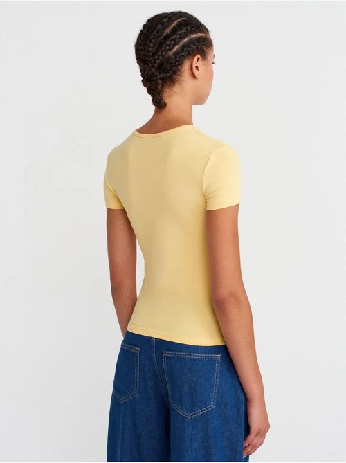 Dames crop t-shirt, slim fit, ronde hals dilvin - Kiabi