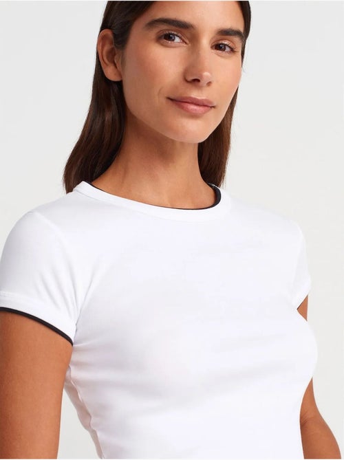 Dames crop t-shirt van katoen, slim fit dilvin - Kiabi